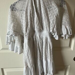 Jessica Simpson White Lace Jumpsuit